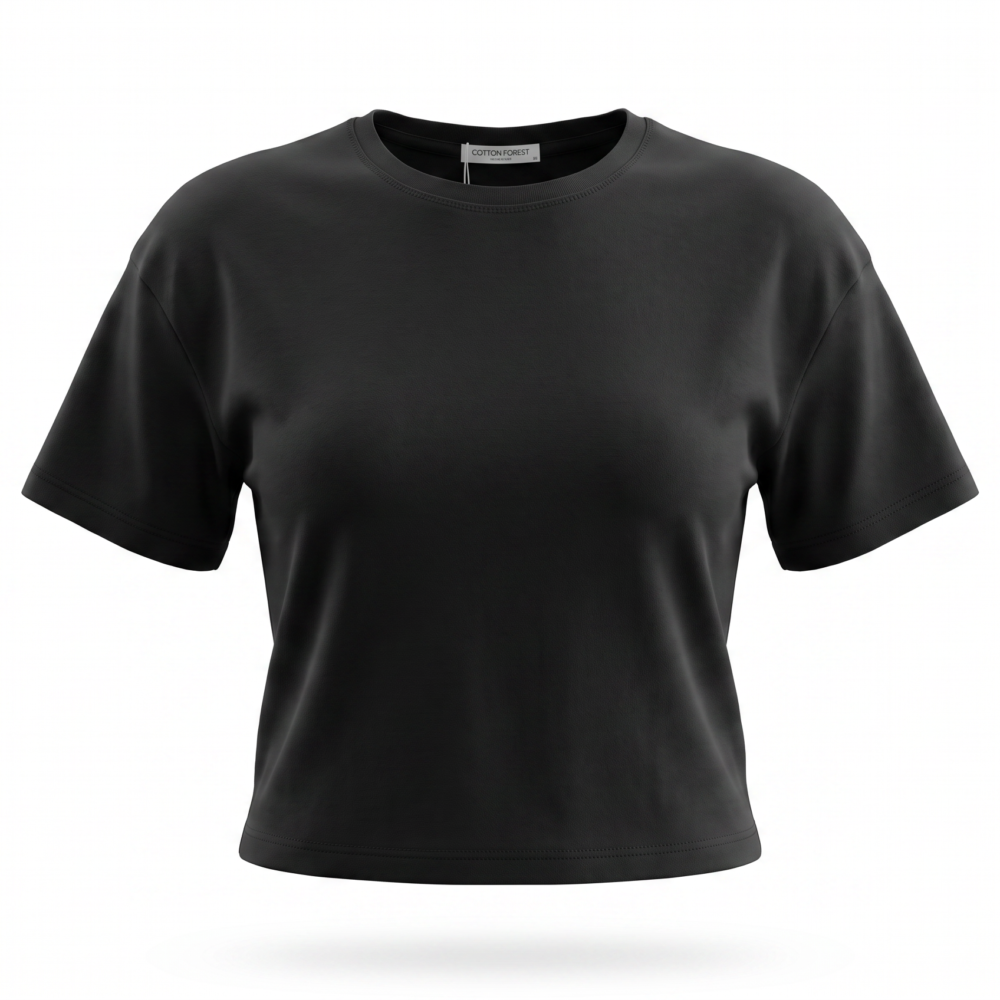 CROPPED TEE Black