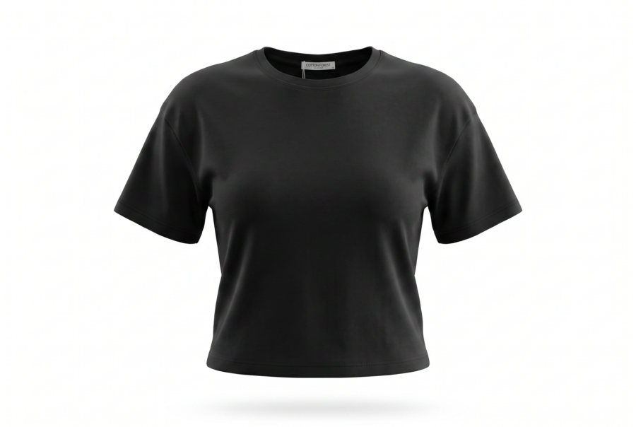 CROPPED TEE Black